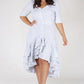 Plus Size Striped Sweetheart Ruffled Skirt Belted Dress [PRE-ORDER 25% OFF]