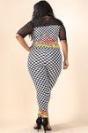 Plus Size Fire Checker Tube Top Leggings Set