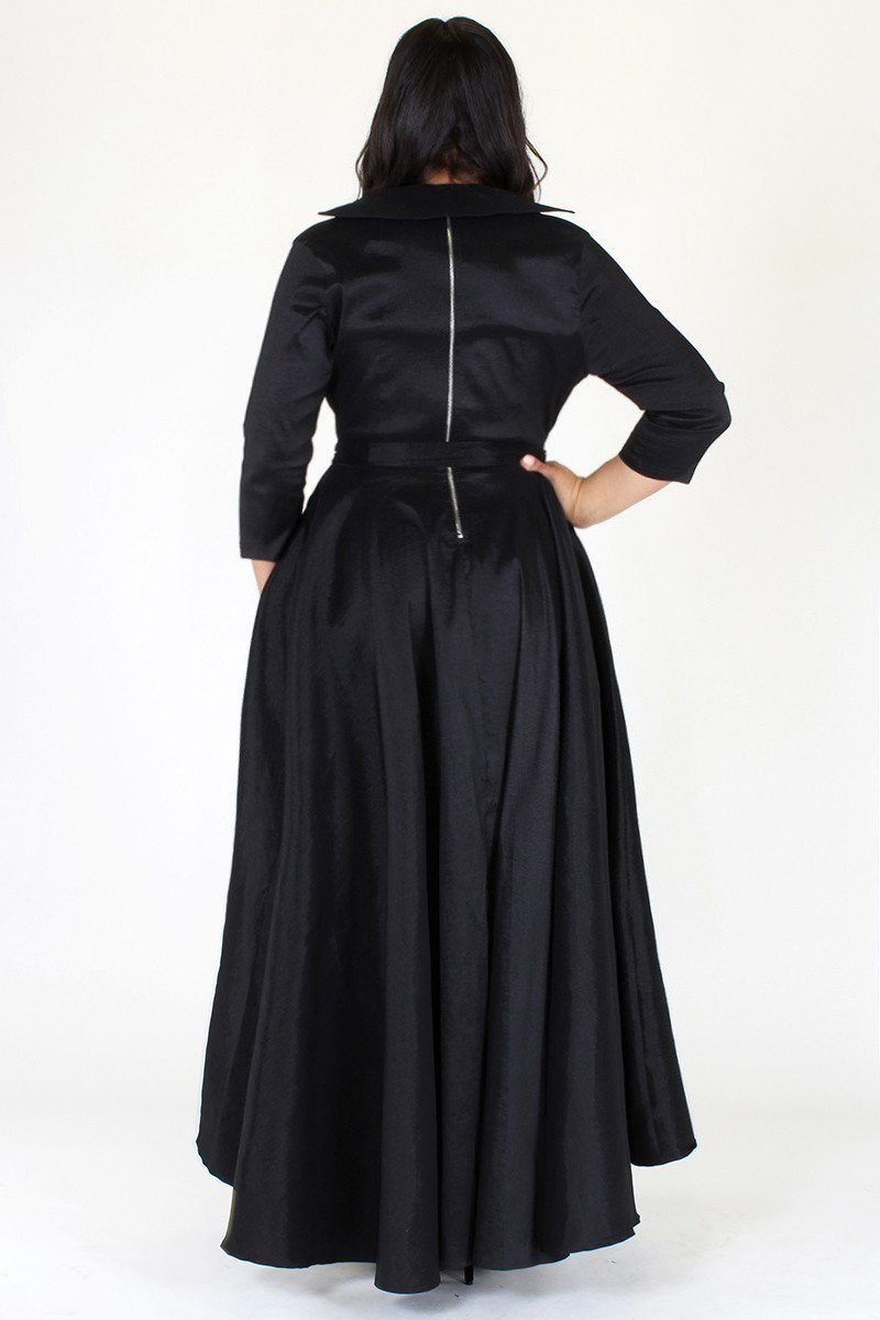 Plus Size Glamorous Deep V Neck Ribbon Tie Dress [PRE-ORDER 25% OFF]