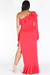 Plus Size Glam Layered Ruffle One Shoulder Dress [PRE-ORDER 25% OFF]