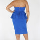 Plus Size Off Shoulder Peplum Pencil Skirt Dress