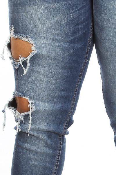 Plus Size Mid Rise Bleached Denim