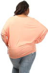 Plus Size Solid Long Sleeve Dolman Top