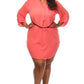 Plus Size Button Down Waist Tie Dress