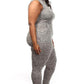 Plus Size Ribbed Zip Up Hooded Catsuit
