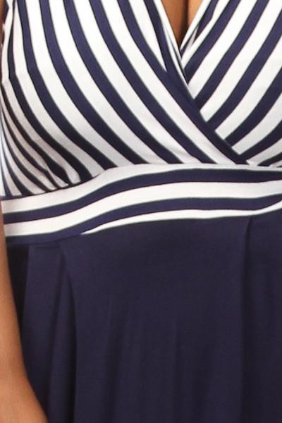 Plus Size Striped Waist Tie Maxi Dress