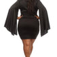 Plus Size Wide Open Sleeve Sexy Bodycon Dress