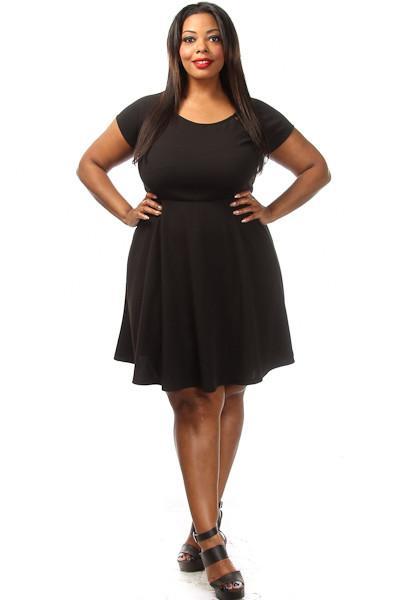 Plus Size Sexy Laced Back Skater Dress