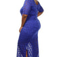 Plus Size Solid Sexy Lace Maxi Dress