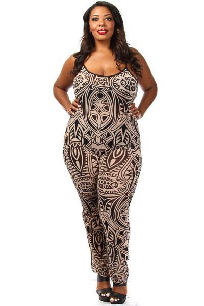 Plus Size Ink See Through Mesh Unique Print Catsuit