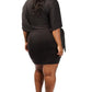 Plus Size Solid Batwing Mini Dress