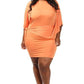 Plus Size Solid Batwing Mini Dress