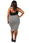 Plus Size Stripe Ruched Mini Dress