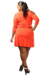 Plus Size Cold Shoulder Wrap Dress