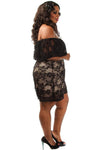 Plus Size Sexy Off Shoulder Sexy Lace Overlay Romper