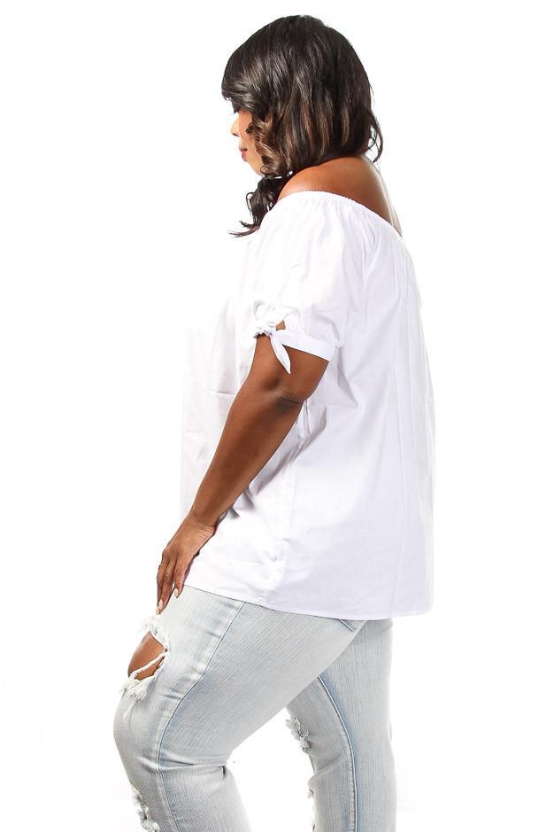 Plus Size Sexy Off Shoulder Basic Top