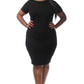 Plus Size Ribbed Zipper Neck Sexy Bodycon Dress