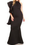 Plus Size Glamour Sleeve Mermaid Maxi Dress