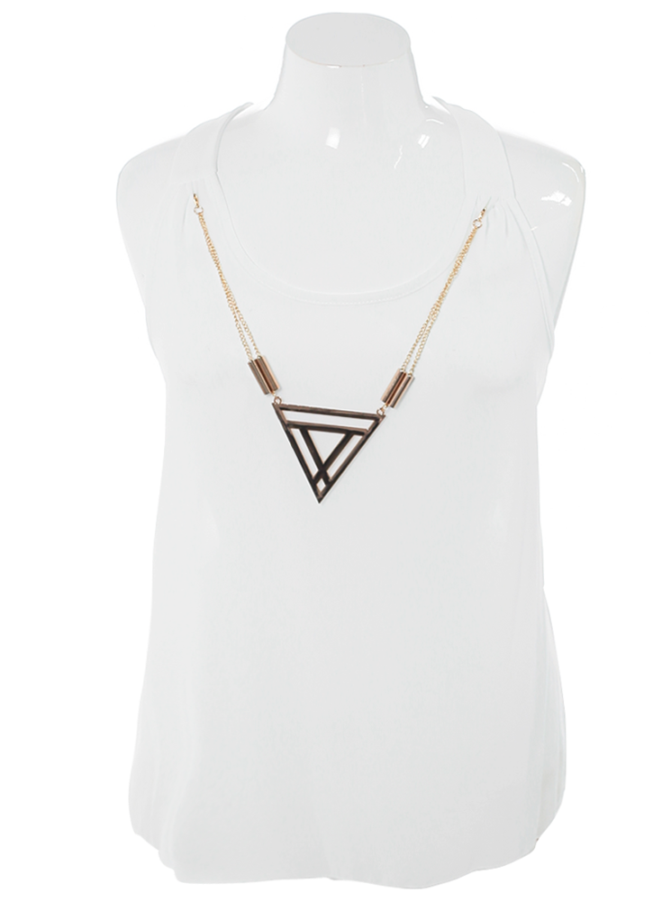 Plus Size Triadic Pendant Sheer White Top