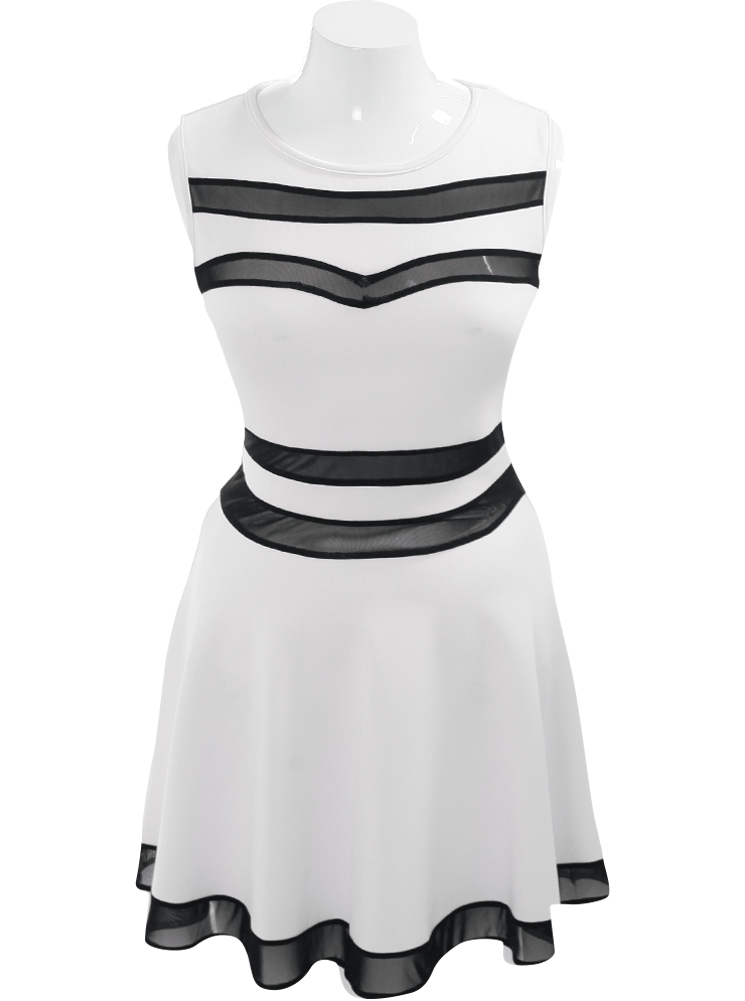 Plus Size Sweetheart Mesh White Skater Dress