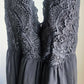Lace front flowy black dress