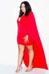 Plus Size Cape Sexy Bodycon Dress [SALE]