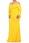 Plus Size Solid Stretch Mermaid Maxi Dress