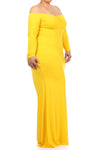 Plus Size Solid Stretch Mermaid Maxi Dress