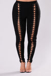 Plus Size City Girl High Waist Lace Up Pants