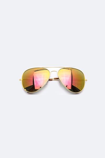Trendsetter Mirror Tinted Aviator Gold/Pink Sunglasses