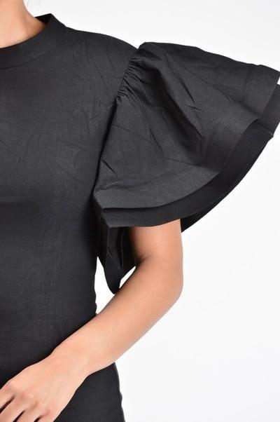 Plus Size Gala Ruffle Sleeves Midi Dress